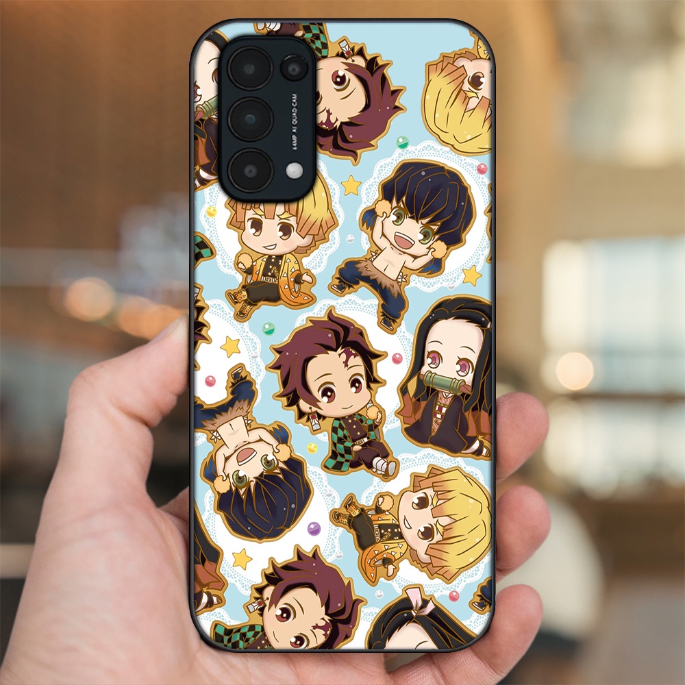 Ốp lưng Oppo Reno 5 viền đen in hình Zenitsu Kimetsu no Yaiba