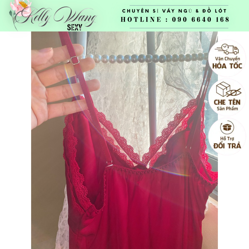 Sx 638 váy ngủ lụa satin - đầm ngủ cao cấp -Kellywang