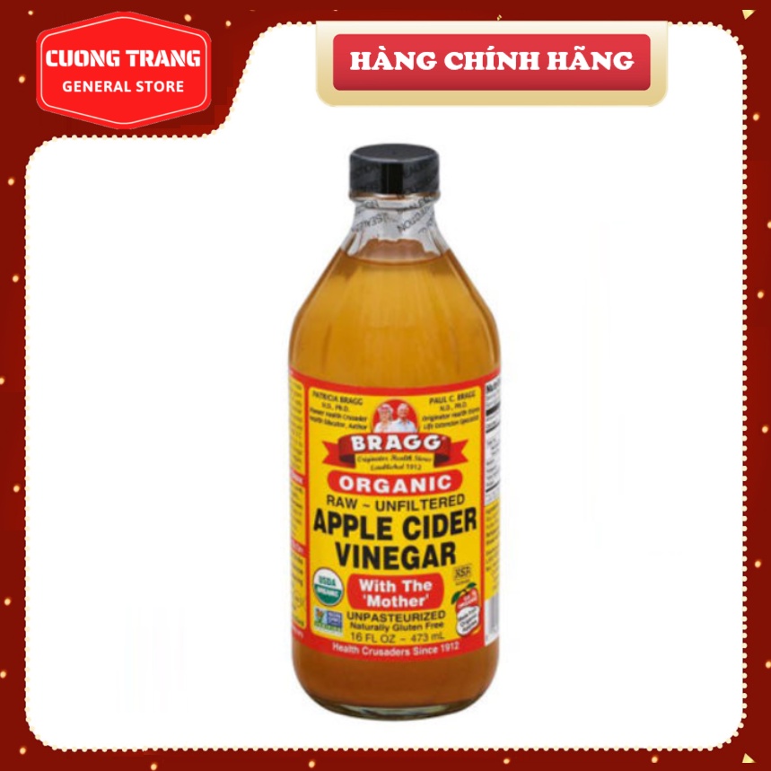 Nước uống giấm táo mật ong hữu cơ Bragg 473ml nhập khẩu Mỹ