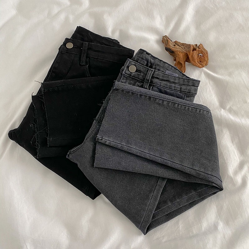 Quần jean bó cắt gấu basic 8141