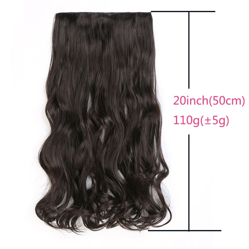 Tóc Giả Xoăn Dài 5 Kẹp Bằng Sợi Tổng Hợp Chịu Nhiệt Cao Dành Cho Nữ