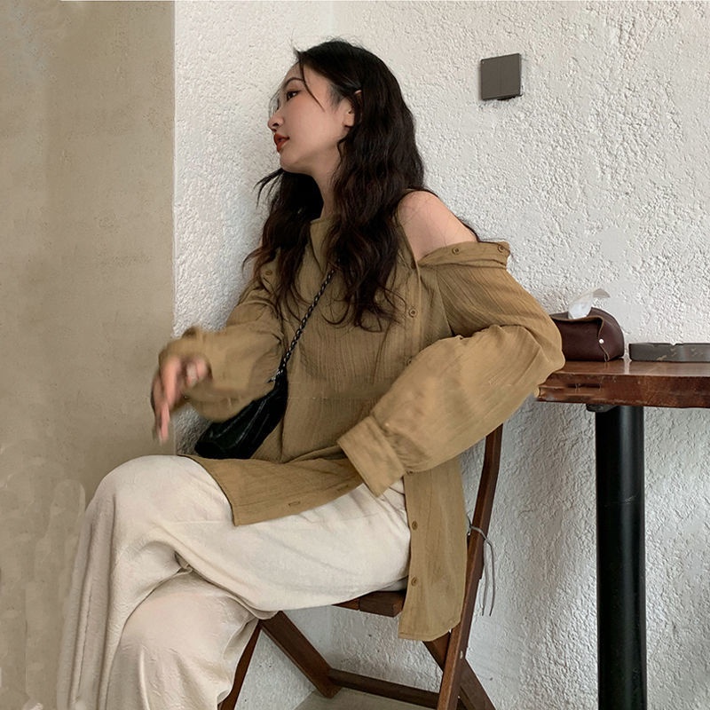 Áo Kiểu Trễ Vai Phong Cách Retro Pháp Thời Trang Mùa Hè 2022 Mới