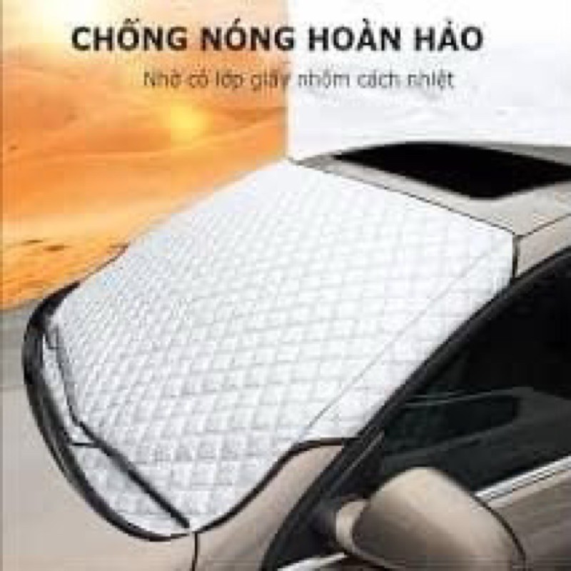 bạt che kính lái ô tô tráng bạc 3 lớp cao cấp chống nóng