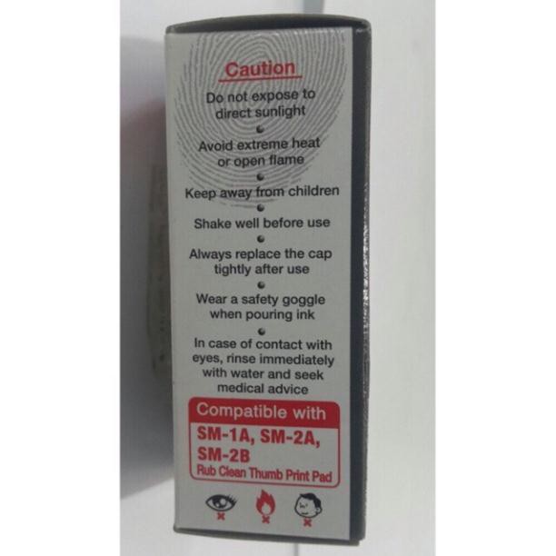 Mực lăn tay Shiny Thumb Print Ink SMRC-61 dùng cho tampon lăn tay SM-2A không dính tay