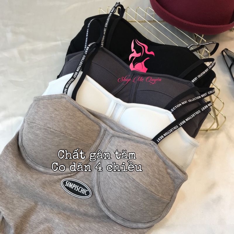 Áo bra 2 dây mảnh , áo bra croptop kèm mút ngực tạo đường cong quyến rũ