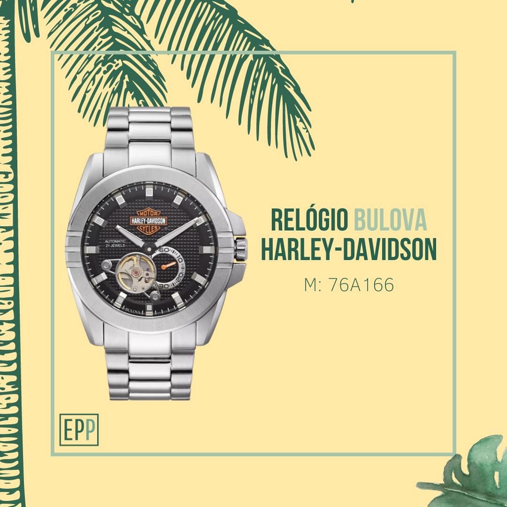 Đồng hồ nam chính hãng Bulova Skeleton 76A166 Phiên Bản Limited Edition Harley Davidson - Máy cơ tự động - Kính cứng