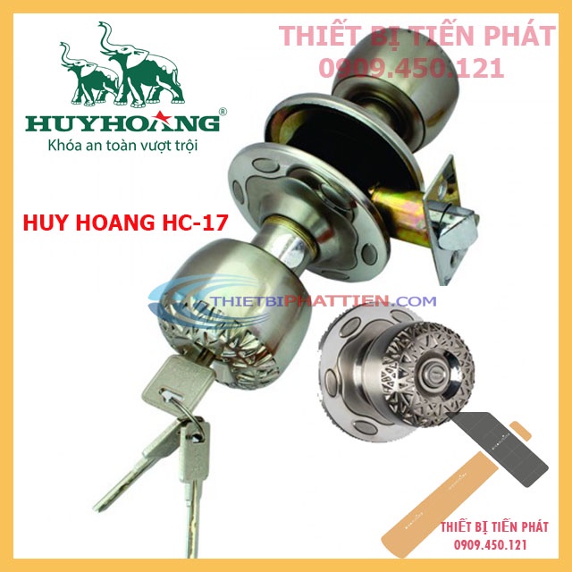 Khóa Quả Đấm, Ổ Khóa Tay Nắm Tròn HC-17 Full Inox 304 Cao Cấp, Chuyên Khóa Của Đi, Phòng, Tolet, Nhà Kho (Chính Hãng)