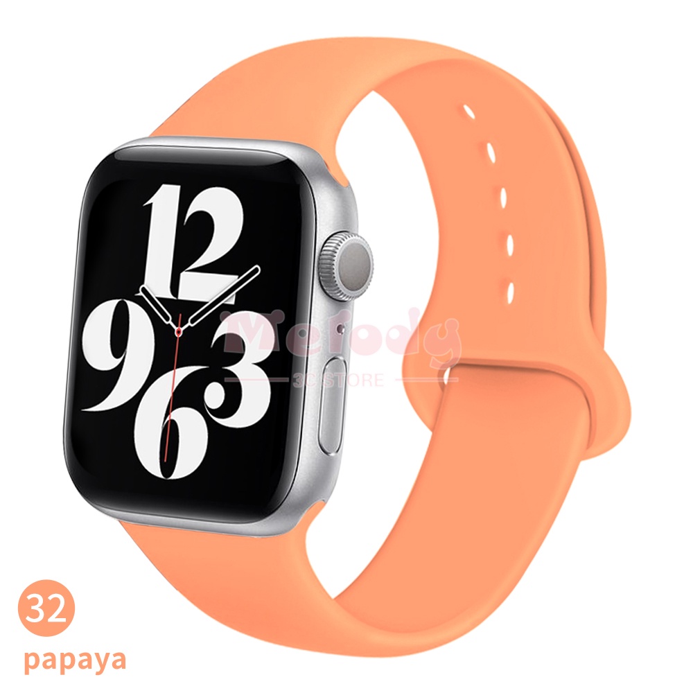 Dây đeo silicon cho đồng hồ thông minh Apple 7 45mm 41mm Series 6 SE 5 4 3 40mm 44mm nhiều màu sắc lựa chọn