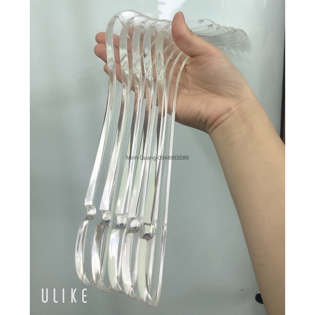 móc treo quần áo- mắc meka trong suốt đầu móc mạ vàng, chuyên dùng cho shop thời trang chụp ảnh, livestream