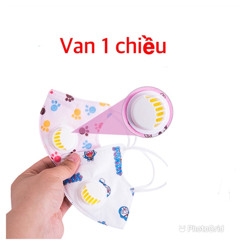 KHẨU TRANG KN95 KHÁNG KHUẨN CHỐNG BỤI CÓ VAN THỞ CHO BÉ TỪ 3 ĐẾN 8 TUỔI