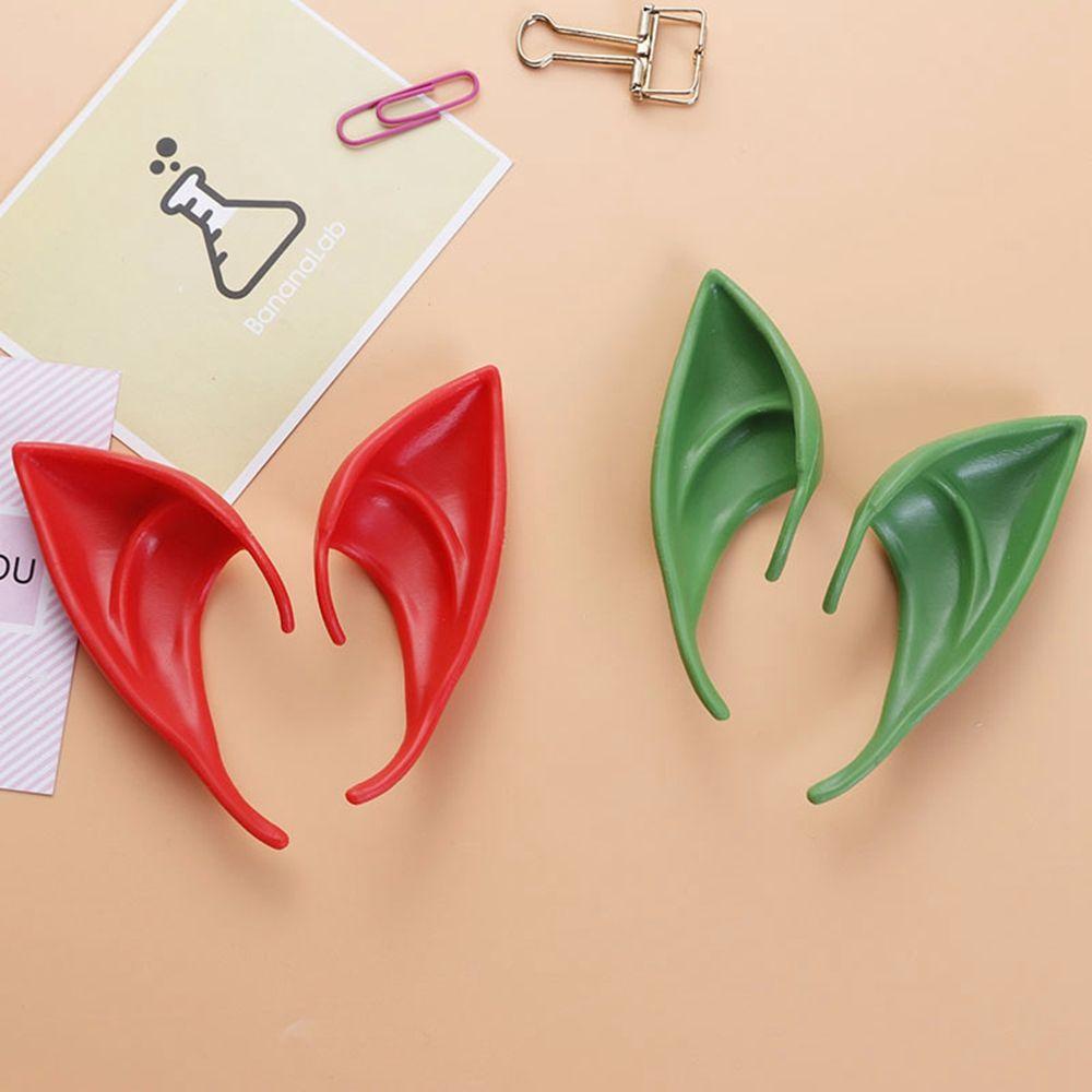 FORBETTER Harmless Halloween Decoration Personality Angel Ears Latex Elf Ears Women Emulsion Kids Toys Gift Prom Party Props Christmas Decor Soft Cosplay Costume Accessories/Multicolor