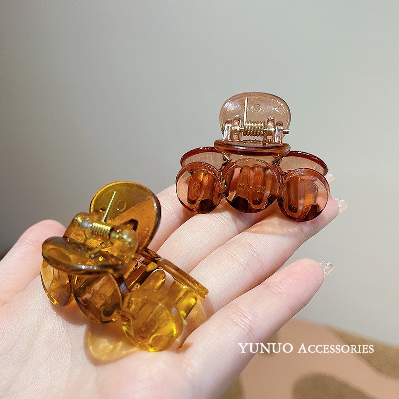 Kẹp tóc tròn bằng acrylic 3 màu thời trang cho nữ