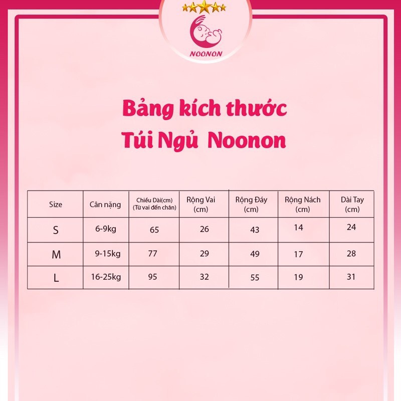 Túi Ngủ Cho Bé Chính Hãng Noonon - Chăn Ngủ Giữ Ấm Từ 6 Tháng Đến 5 Tuổi
