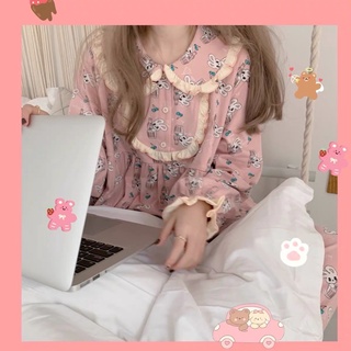 ORDER Bộ ngủ sticker thỏ xám thỏ hồng