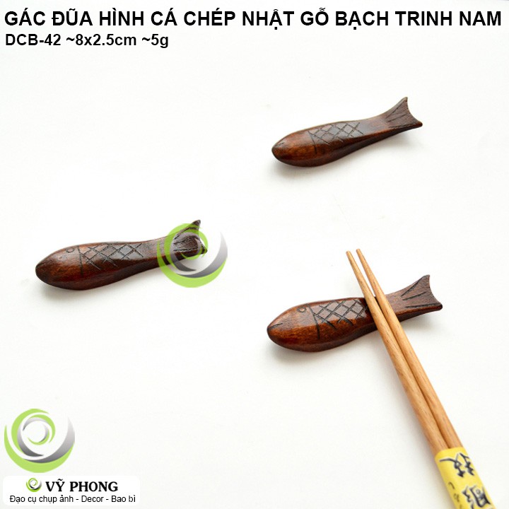 MIẾNG GÁC ĐŨA GỖ TRINH NAM HÌNH CÁ CHÉP PHONG CÁCH NHẬT BẢN TRANG TRÍ CHỤP HÌNH ĐẠO CỤ CHỤP ẢNH SẢN PHẨM INS DCB-42