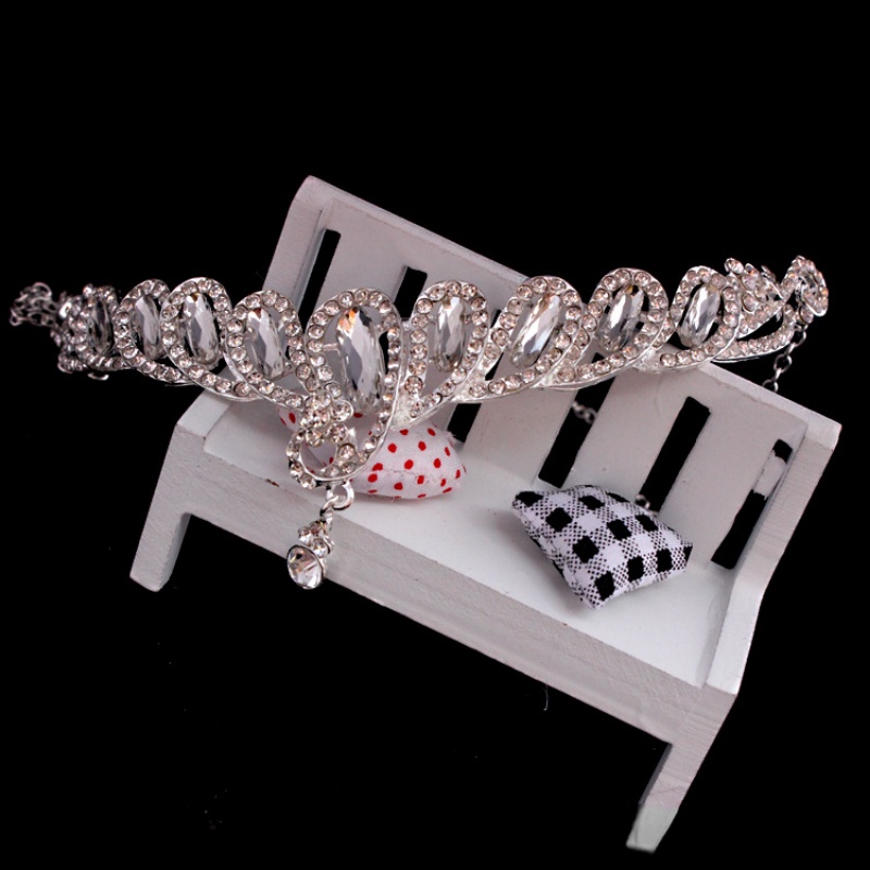 Mặt Dây Chuyền Hợp Kim Hình Vương Miện Đính Đá Sang Trọng Phong Cách Hàn Quốc