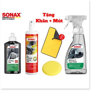 Combo Vệ Sinh Chăm Sóc Nội Thất Chuyên Nghiệp Sonax, Dưỡng Da ,Làm Mới Nhựa Kèm Quà