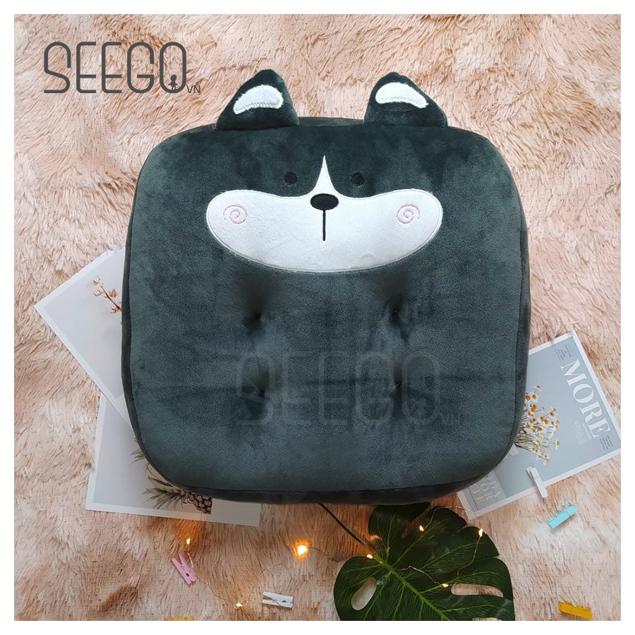 Đệm lót ngồi nâng chiều cao xe oto hình thú cute, đệm bệt dùng cho bàn trà, sofa, decor phòng