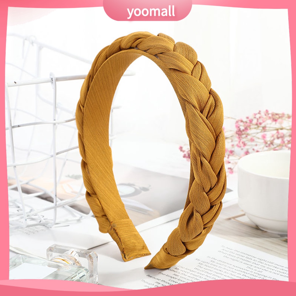 Băng Đô Cài Tóc Bằng Vải Satin Màu Trơn Thắt Nút Dành Cho Nữ