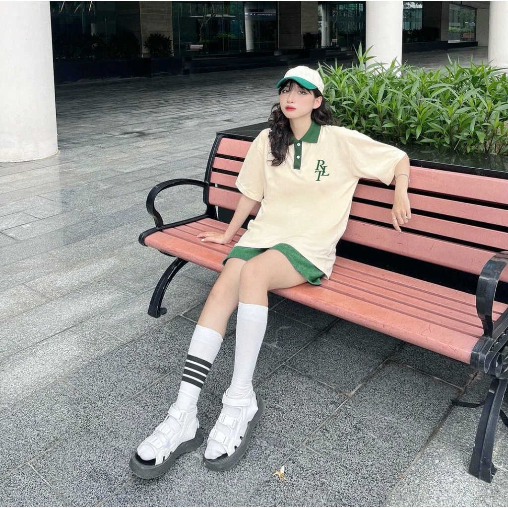 Áo Polo Unisex REALITEE. Áo Tay Lỡ, Form Rộng