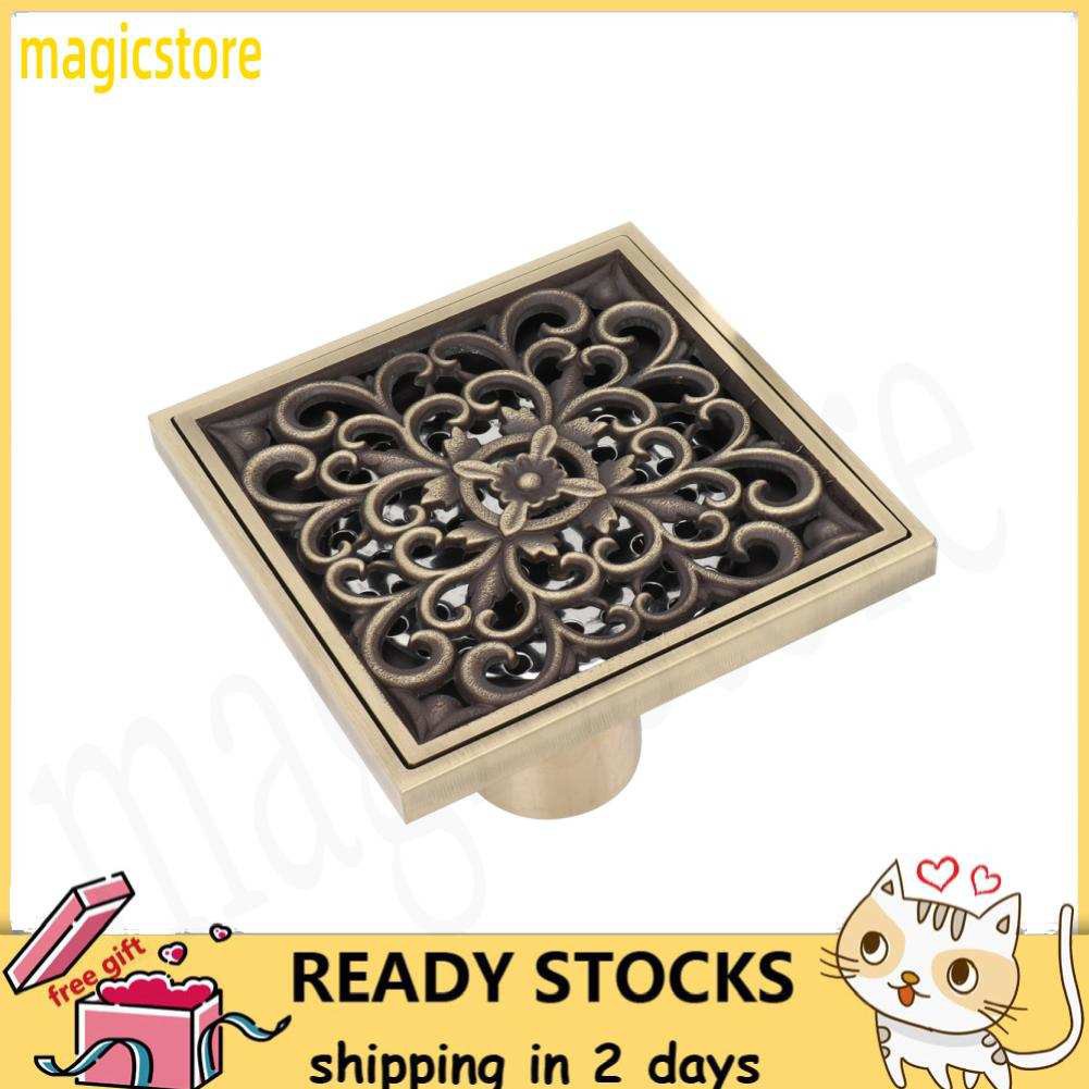 Bộ ống thoát nước sàn nhà tắm / nhà vệ sinh bằng đồng cổ điển 10x10cm
