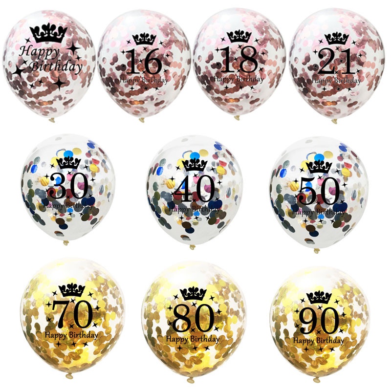 Bong Bóng Latex 12 Inch 18th Birthday 18 21 30 40 50 60th Dùng Trang Trí Tiệc Sinh Nhật / Tiệc Cưới