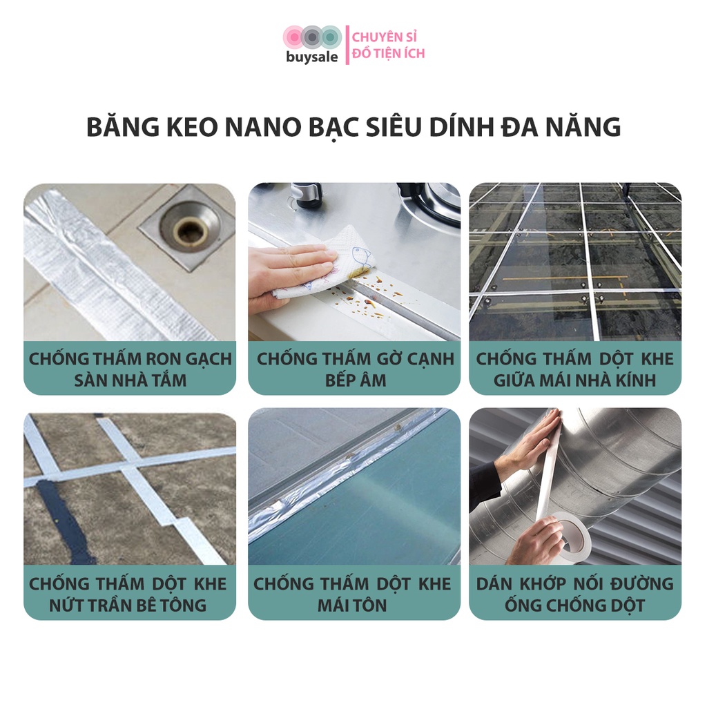 Băng keo chống thấm dột siêu dính dán tường, mái tôn, ống nước_Buysales_BSPK199