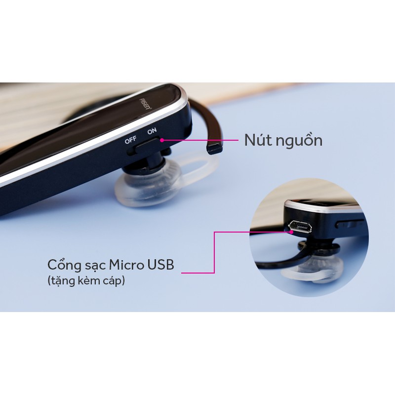 Tai nghe Bluetooth Pisen LE002+ Đen chính hãng