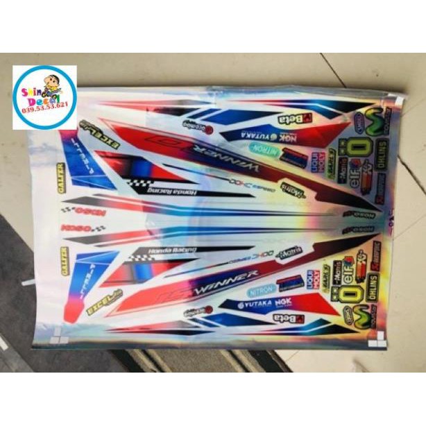 Trọn bộ tem rời winner chuyển màu Crom titan 7 màu