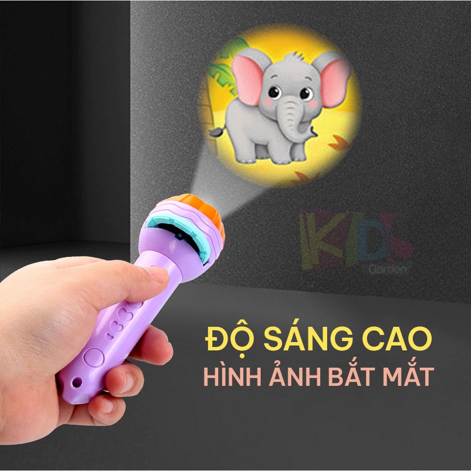 Đồ chơi đèn pin chiếu hình cho bé với nhiều chủ đề đa dạng DCGD03 KIDS GARDEN