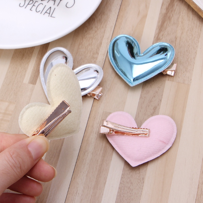 Set 4 Kẹp Tóc Da PU Mềm Mại Thời Trang Cho Bé Gái