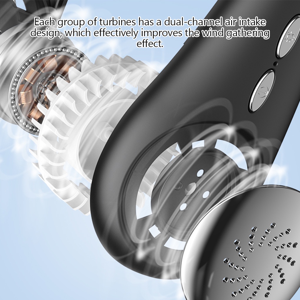[CHOO] Cooling Fan 5W Rechargeable Personal Neck Hanging Fan Portable Adjustable Air Cooler