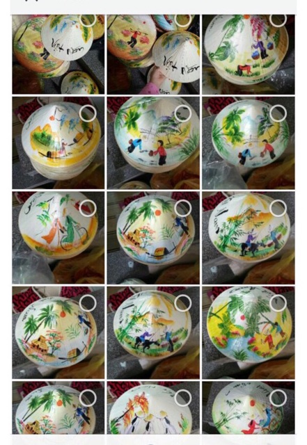 Sét 5c Nón Lá Vẽ Tay Phong Cảnh Việt Nam Đủ Size D25cm-D34cm-D40cm - Lucky Girl shop