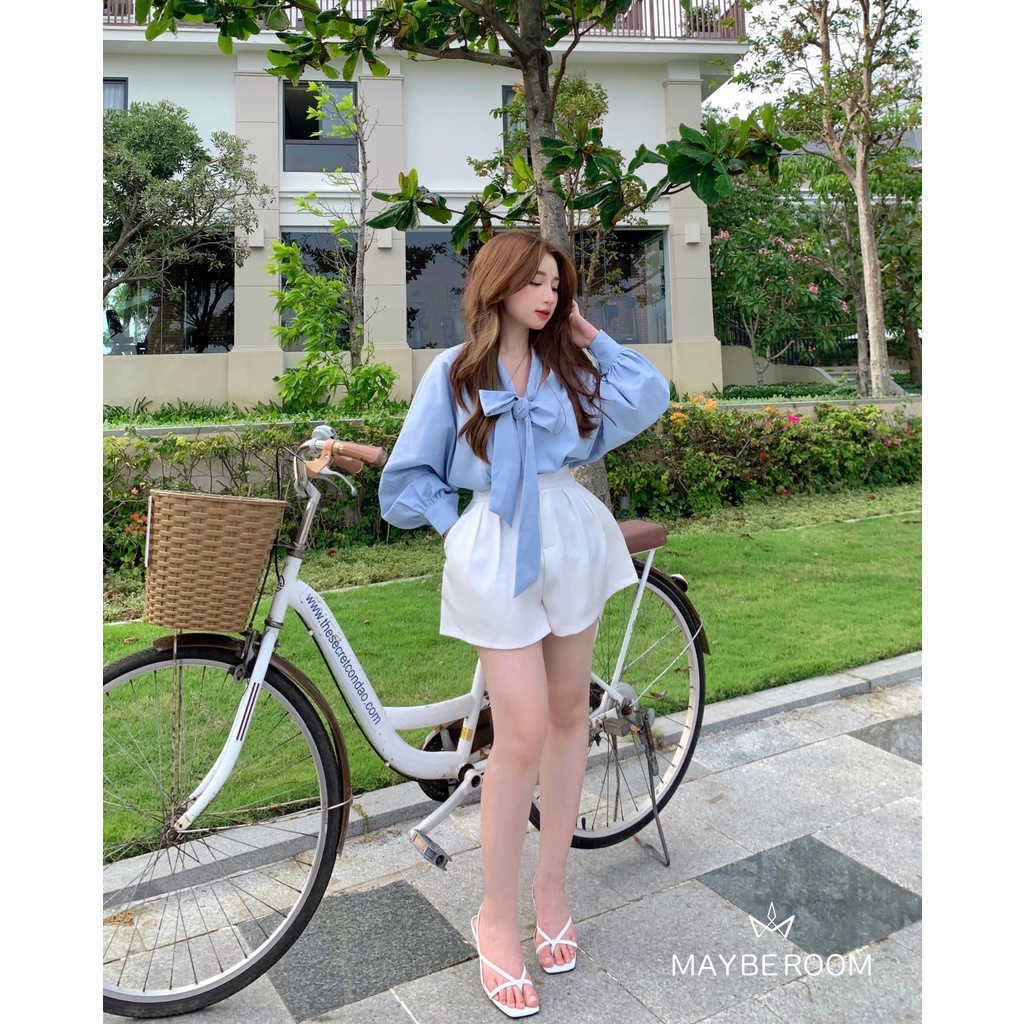 Quần suông A cạp cao xếp li Navyly Bottom Mayberoom