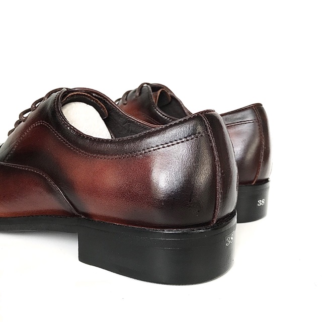 Giày tây oxford tăng chiều cao TEFOSS HT002 nâu và đen da bò thật cao cấp size 38-44