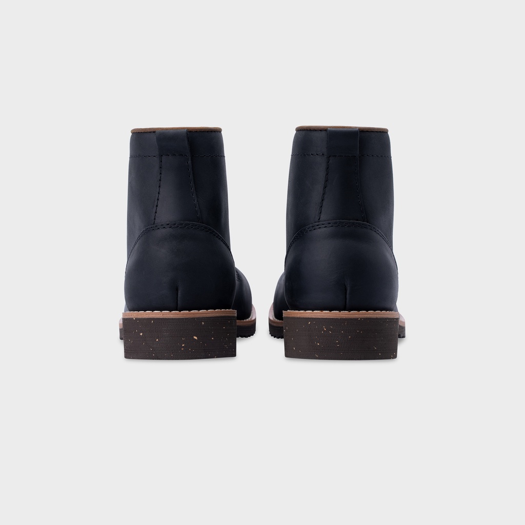 Giày Boots Cổ Cao Nam 959 Da Bò Sáp Đen Đế Khâu Mckay - Work Boots Thương Hiệu Steeler