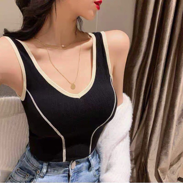 SIÊU ĐẸP - ÁO THUN GÂN COTTON CHIẾT EO HÀN QUỐC (TÚI ZIP XỊN