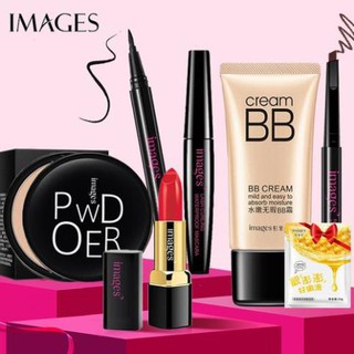 MS0056 Combo bộ trang điểm chính hãng Images Kem BB + Phấn phủ + Chì kẻ mày + Bút dạ kẻ mắt + Mascara + Son + Mặt nạ