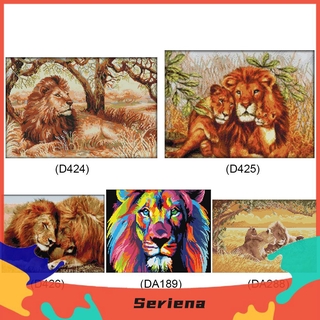 Tranh thêu chữ thập hình sư tử 14ct