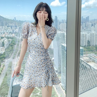 Đầm ngắn in hoa một mảnh thời trang