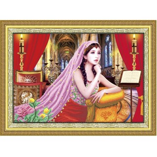 (ĐÃ ĐÍNH) Tranh đính đá thành phẩm CÔ GÁI ẤN ĐỘ 80x50cm AH71621