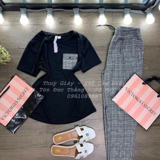 Sét quần kẻ áo phông cực chất