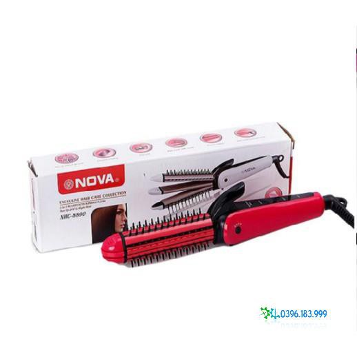 Máy làm tóc đa chức năng, Máy uốn tóc, Lược, máy là tóc 8890 NOVA 3 IN 1