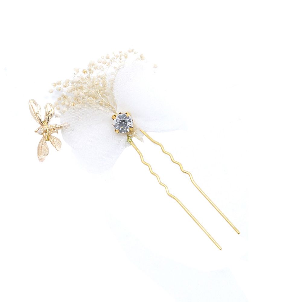 Kẹp tóc họa tiết chuồn chuồn đính đá đơn giản xinh xắn cho nữ