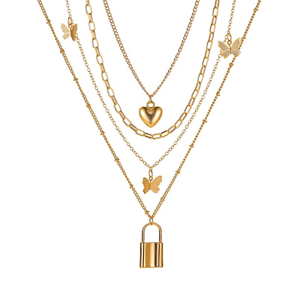 Dây Chuyền Nhiều Lớp Mặt Bướm Phong Cách Cổ Điển Thời Trang Cho Nữ