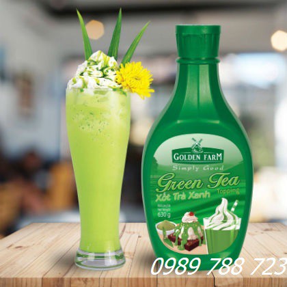 Sốt Golden Farm (Socola, Dâu, Matcha, Caramel) Chai 630g trang trí đồ uống, bánh, kem sữa chua hạ long cực đẹp và ngon