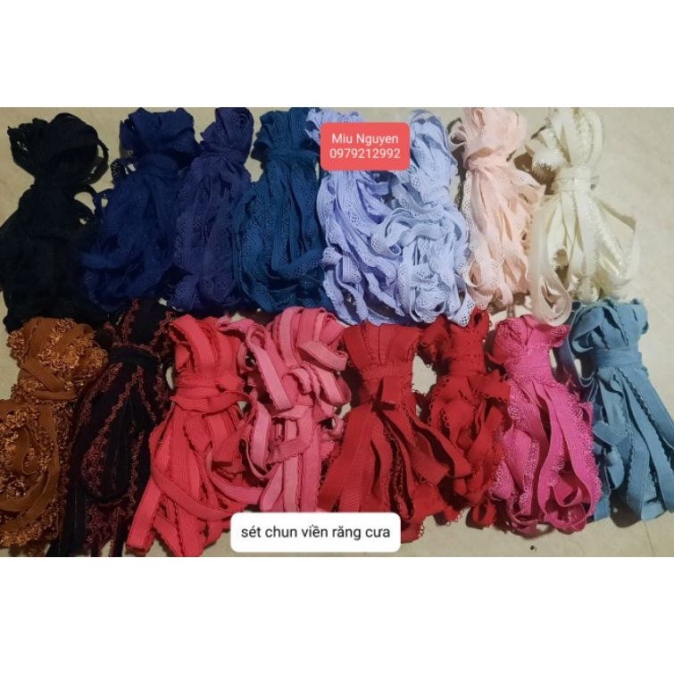 Sét 40m chun viền răng cưa trang trí, may quần chíp