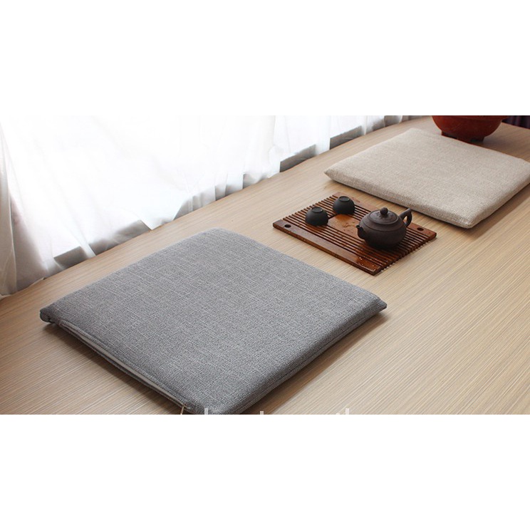 Nệm Bệt Vuông Thiết Kế Đơn Giản Màu Đơn Sắc Màu Xám Kích Thước 40X40 3Cm