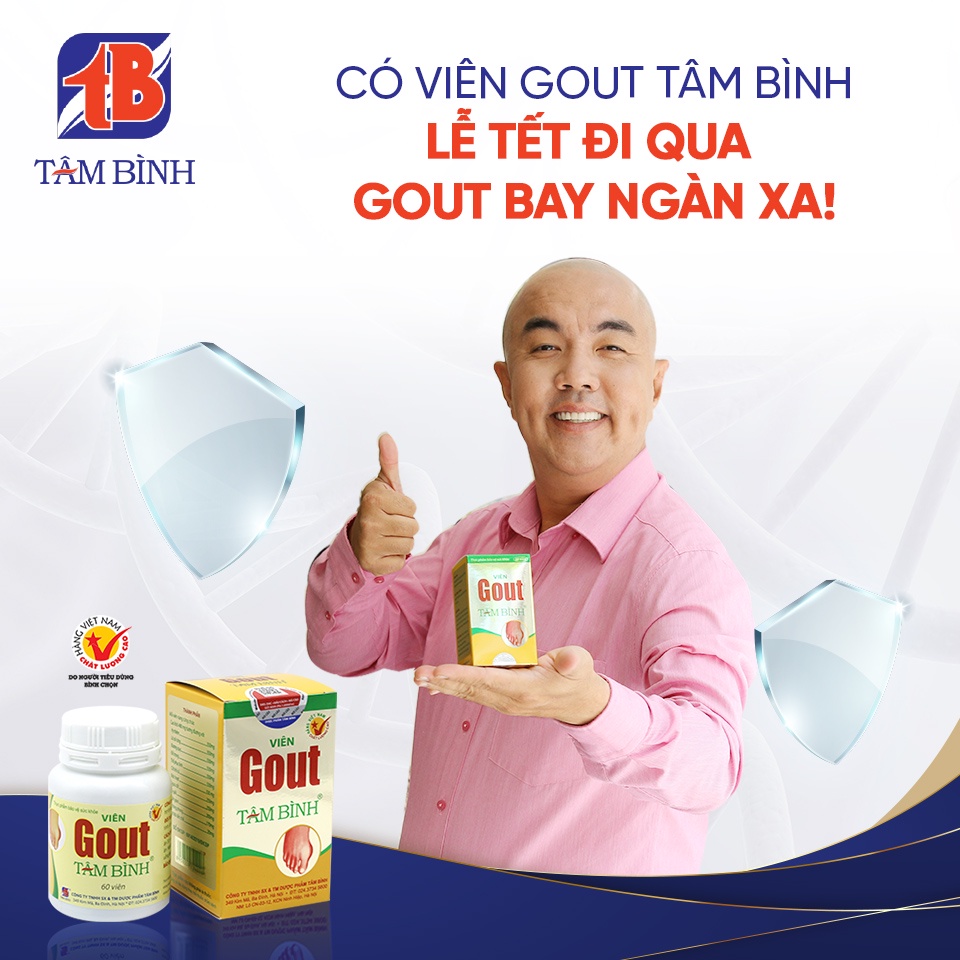 [Lọ 60v] Viên Gout Tâm Bình, Hỗ trợ giảm Gut từ thảo dược, giảm acid uric máu - Trung Đông Pharmacy