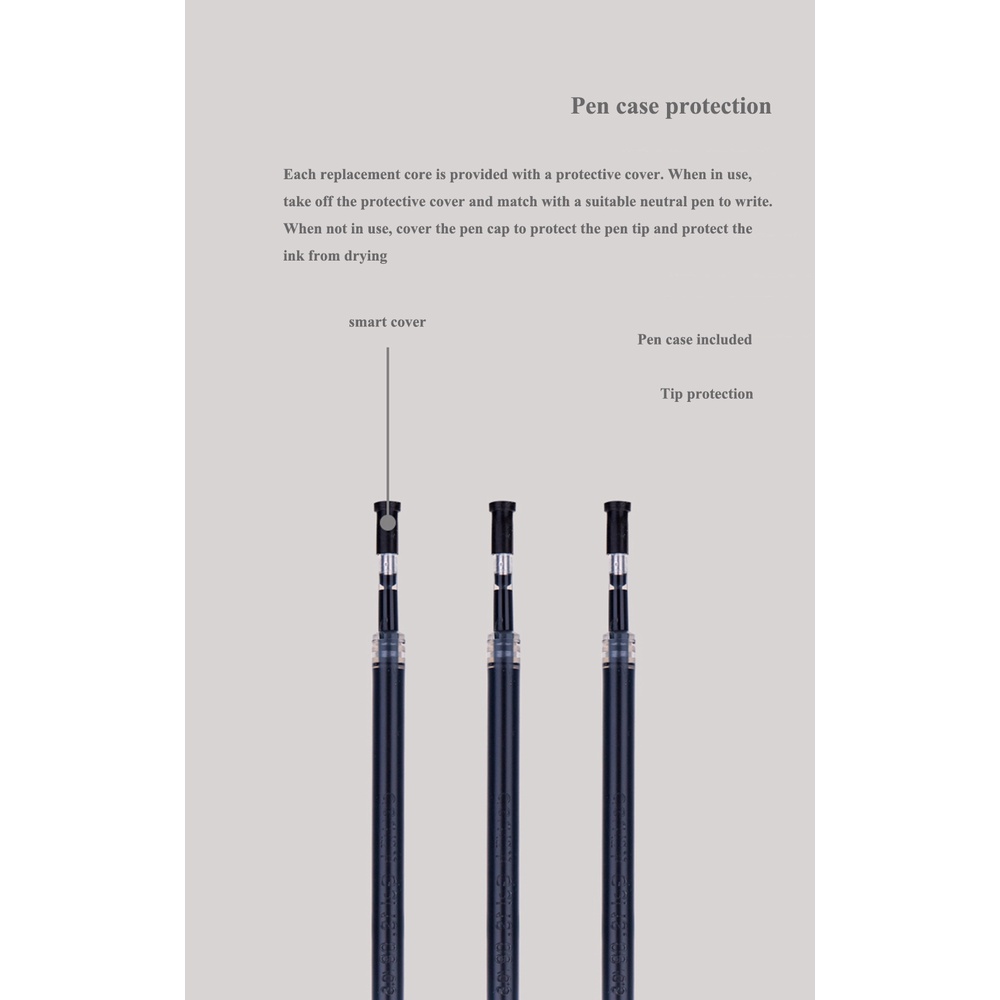 Set 20 Ruột Bút Mực Gel Deli S206 0.5mm Ngòi Lò Xo 110mm Màu Đen / Đỏ / Xanh Dương